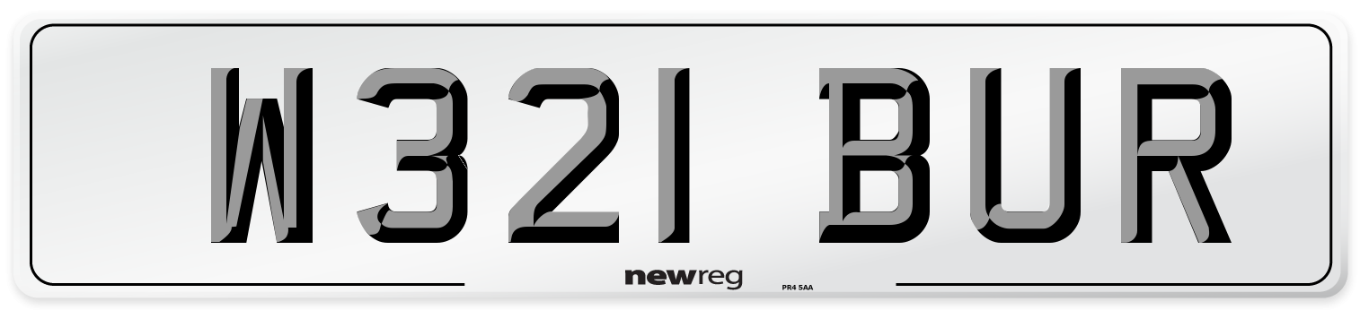 W321 BUR Number Plate from New Reg